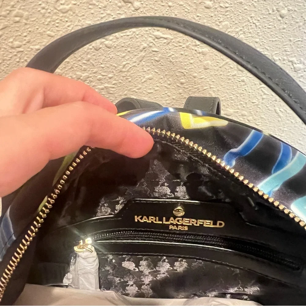 Karl Lagerfeld Paris Amour Neon Letters Black Mini Backpack OS NWT